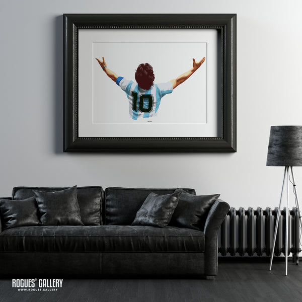 Maradona - 'Hail Maradona' & 'Poetry In Motion' - A3, A2, A1 or A0 Art Prints