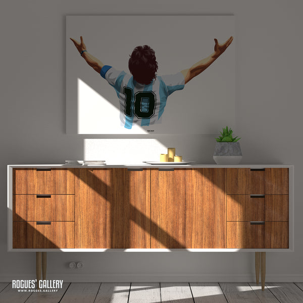 Maradona - 'Hail Maradona' & 'Poetry In Motion' - A3, A2, A1 or A0 Art Prints