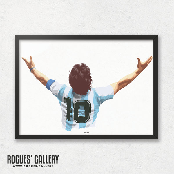 Maradona - 'Hail Maradona' & 'Poetry In Motion' - A3, A2, A1 or A0 Art Prints