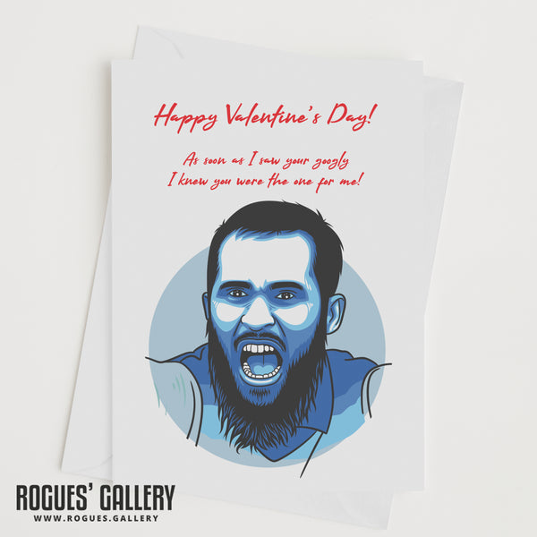 England Cricket GBTL Valentine's Day Cards - Adil Rashid 'Googly'