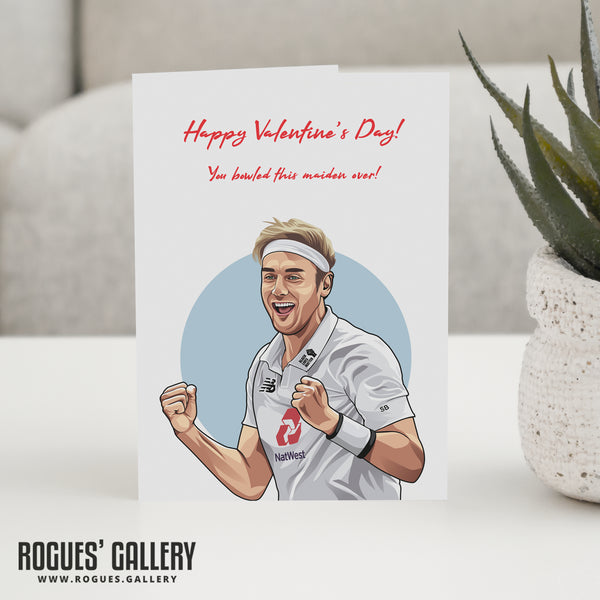 England Cricket GBTL Valentine's Day Cards - Broady 'Maiden Over'