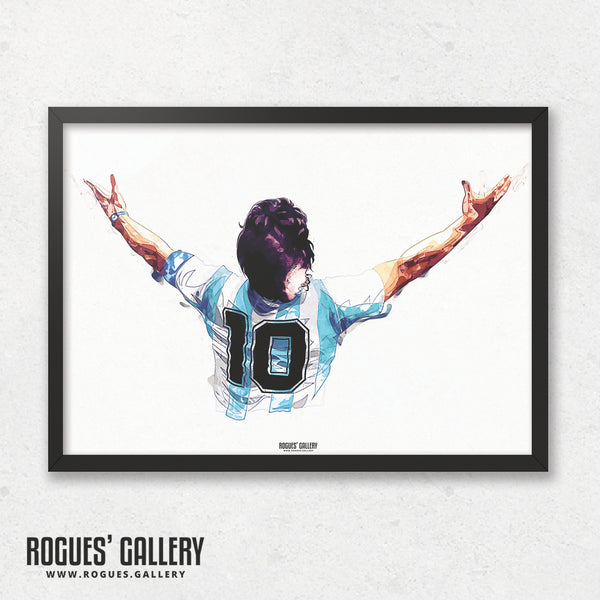 Maradona - 'Hail Maradona' & 'Poetry In Motion' Alternate Arty Versions - A3, A2, A1 or A0 Art Prints