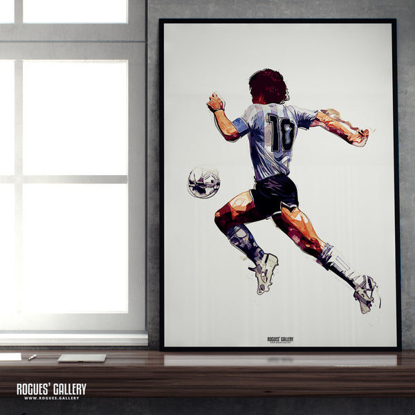 Maradona - 'Hail Maradona' & 'Poetry In Motion' Alternate Arty Versions - A3, A2, A1 or A0 Art Prints