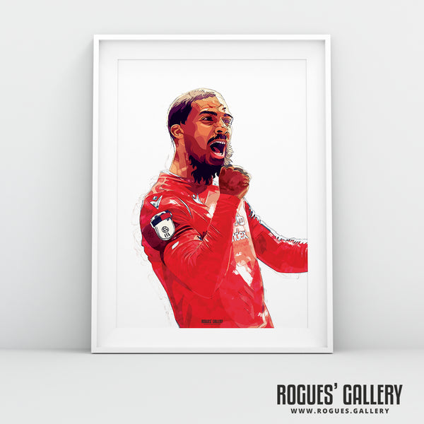 Lewis Grabban: Arty Goal Portrait - Forest Striker - A0, A1 or A3 Print