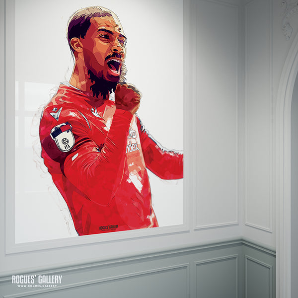 Lewis Grabban: Arty Goal Portrait - Forest Striker - A0, A1 or A3 Print