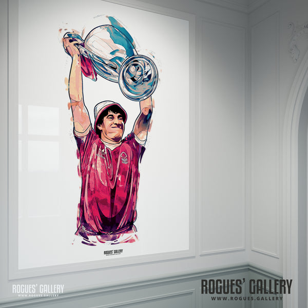 Robbo with The Cup - Nottingham Forest - A0, A1 or A3 Arty Print