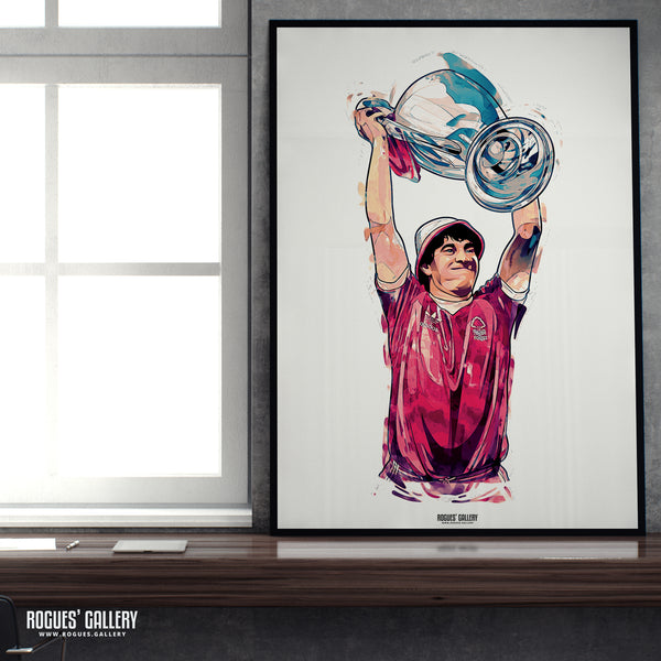 Robbo with The Cup - Nottingham Forest - A0, A1 or A3 Arty Print