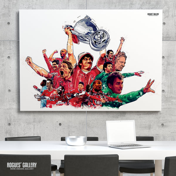 Forest 'Til I Die – Nottingham Forest Legends Montage print by Rogues' Gallery