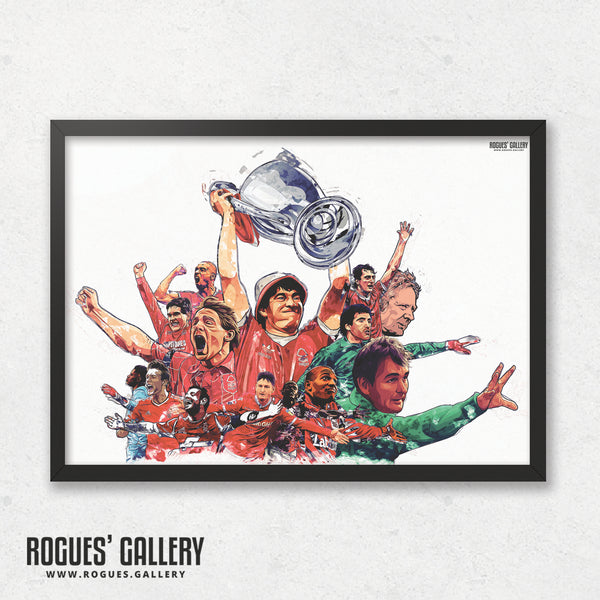 Forest 'Til I Die - Nottingham Forest Legends Montage - A0, A1, A2 or A3 Print - 4 versions available