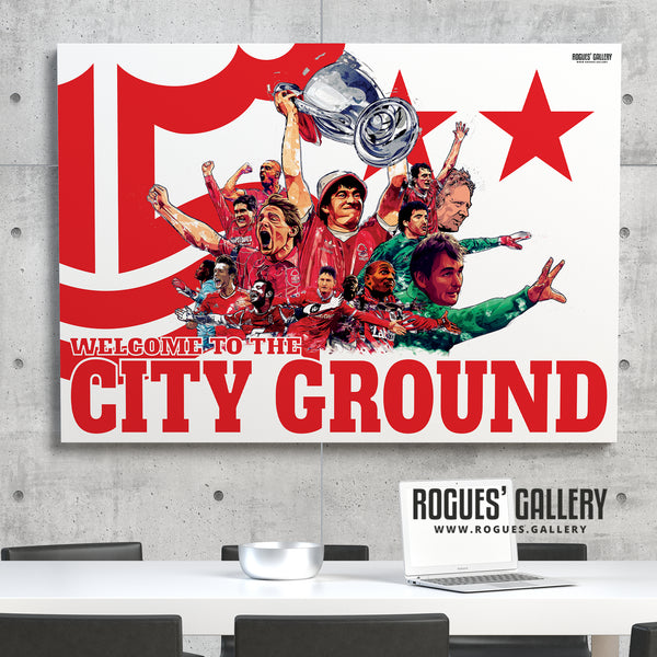 Forest 'Til I Die - Nottingham Forest Legends Montage - A0, A1, A2 or A3 Print - 4 versions available