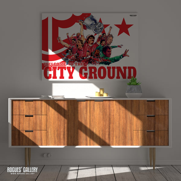 Forest 'Til I Die - Nottingham Forest Legends Montage - A0, A1, A2 or A3 Print - 4 versions available