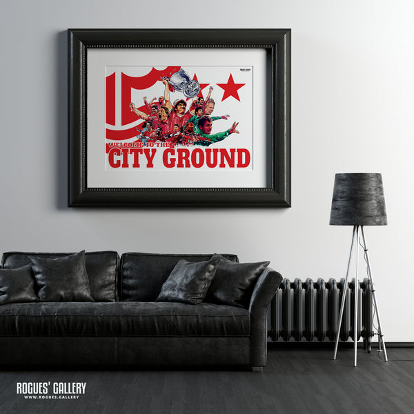 Forest 'Til I Die - Nottingham Forest Legends Montage - A0, A1, A2 or A3 Print - 4 versions available