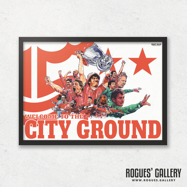 Forest 'Til I Die - Nottingham Forest Legends Montage - A0, A1, A2 or A3 Print - 4 versions available