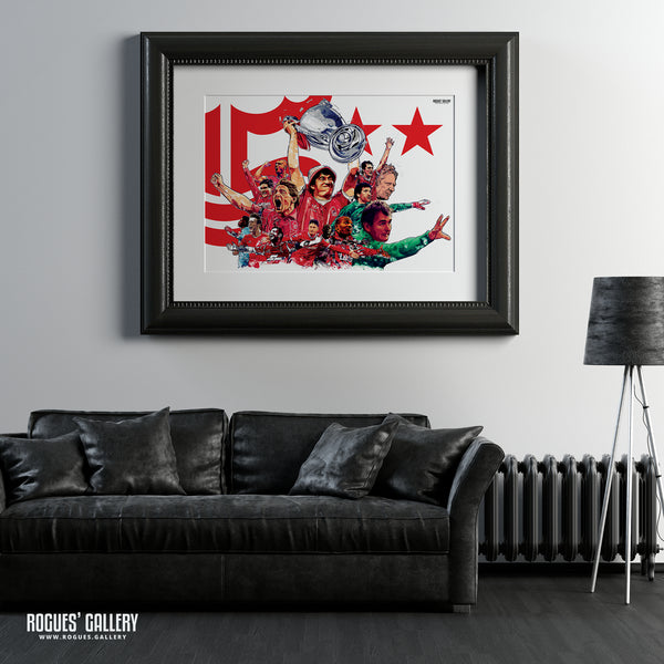 Forest 'Til I Die - Nottingham Forest Legends Montage - A0, A1, A2 or A3 Print - 4 versions available
