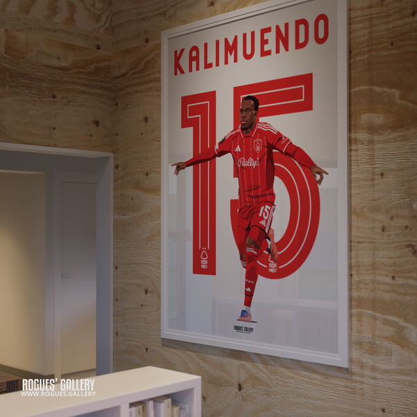Arnaud Kalimuendo Nottingham Forest French striker 15 signed poster