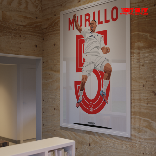 Murillo 5 Nottingham Forest Brazil centre half A0 print Anfield goal celebration