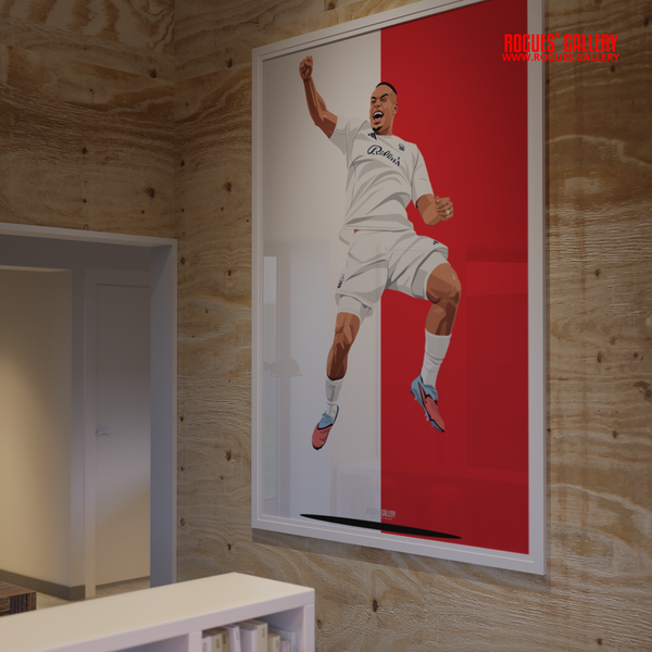 Murillo Nottingham Forest Brazil centre half A0 print Anfield goal celebration red