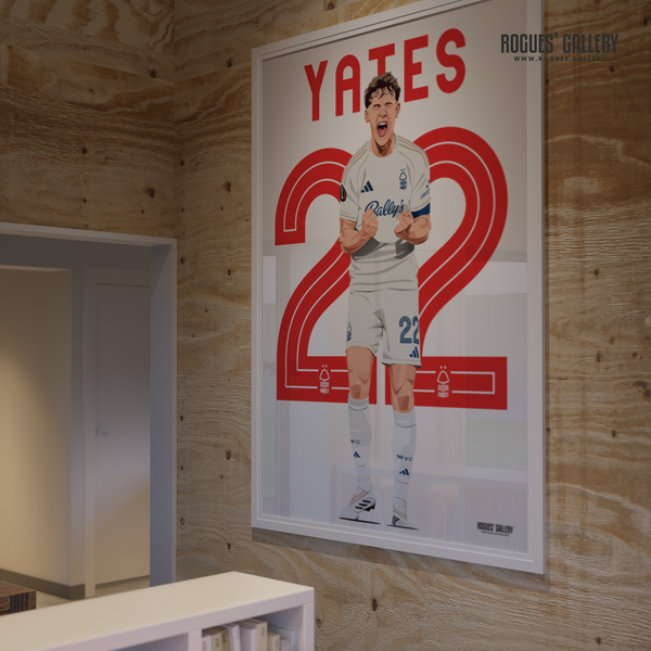 Ryan Yates Nottingham Forest signed poster captain goal celebration 22 City Ground
