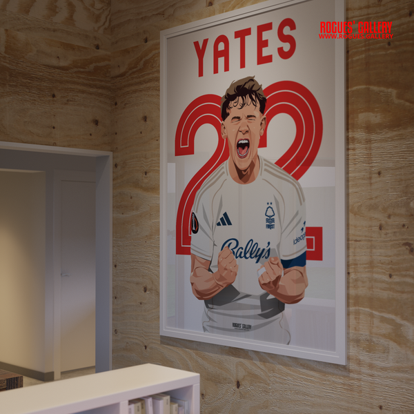 Ryan Yates Nottingham Forest captain goal signed poster Europa League celebration 22 