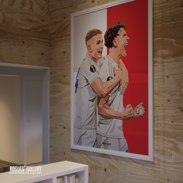Zach Abbott Ryan Yates goal celebration framed picture art Nottingham Forest Europa League