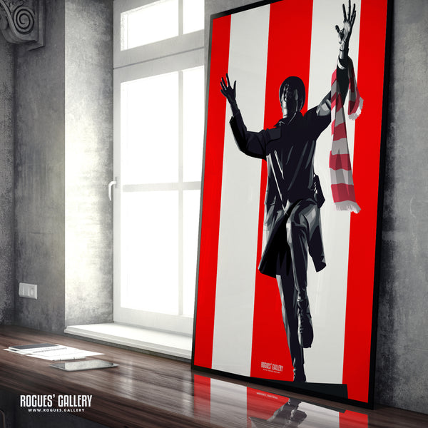 Bob Stokoe's Statue: The Stadium of Light - Home of Sunderland AFC - A0, A1, A2 or A3 Print