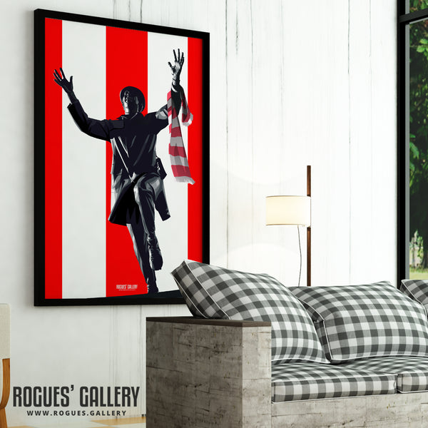 Bob Stokoe's Statue: The Stadium of Light - Home of Sunderland AFC - A0, A1, A2 or A3 Print