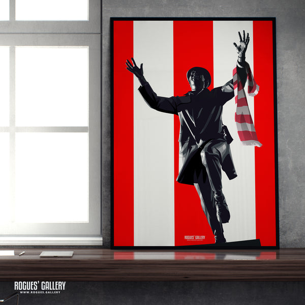 Bob Stokoe's Statue: The Stadium of Light - Home of Sunderland AFC - A0, A1, A2 or A3 Print