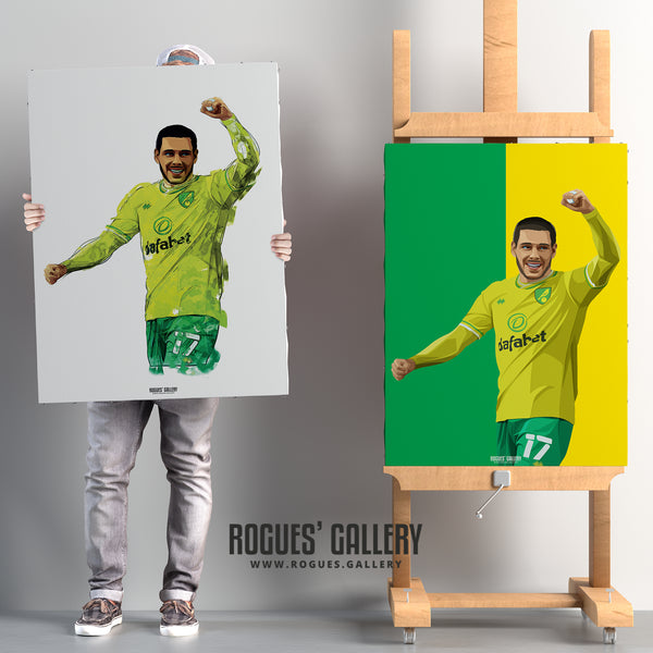 Emiliano Buendia - Norwich City FC - Icon & Art Prints in sizes A3 up to A0