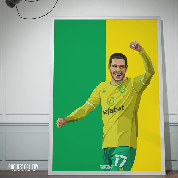 Emiliano Buendia - Norwich City FC - Icon & Art Prints in sizes A3 up to A0