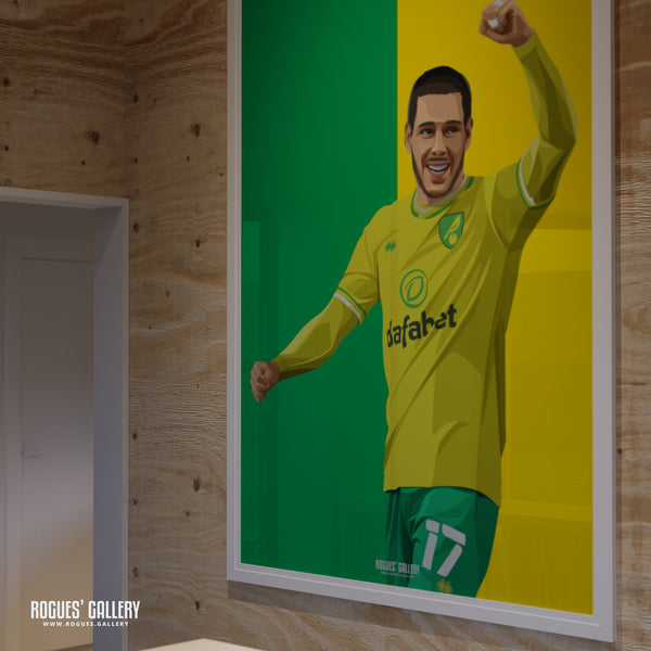 Emiliano Buendia - Norwich City FC - Icon & Art Prints in sizes A3 up to A0