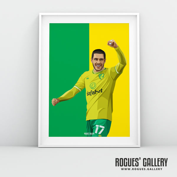 Emiliano Buendia - Norwich City FC - Icon & Art Prints in sizes A3 up to A0