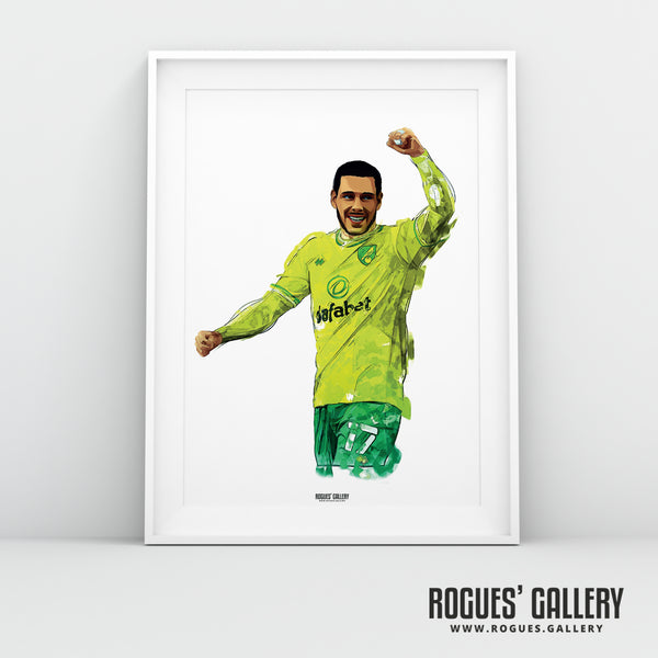 Emiliano Buendia - Norwich City FC - Icon & Art Prints in sizes A3 up to A0