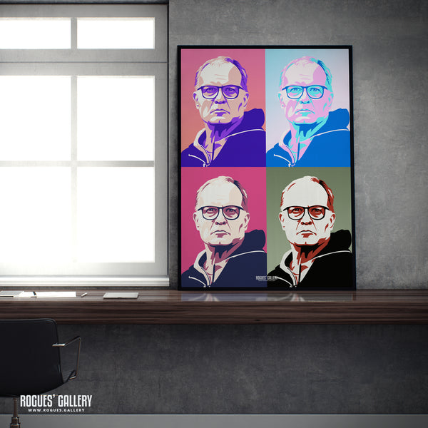 Marcelo Bielsa: Pop Art Icon - Leeds Utd - A0, A1, A2 or A3 Print