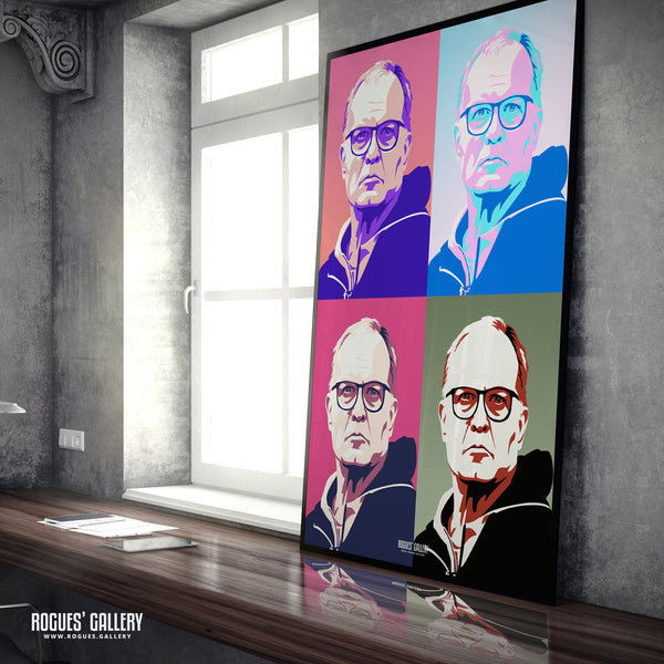 Marcelo Bielsa: Pop Art Icon - Leeds Utd - A0, A1, A2 or A3 Print