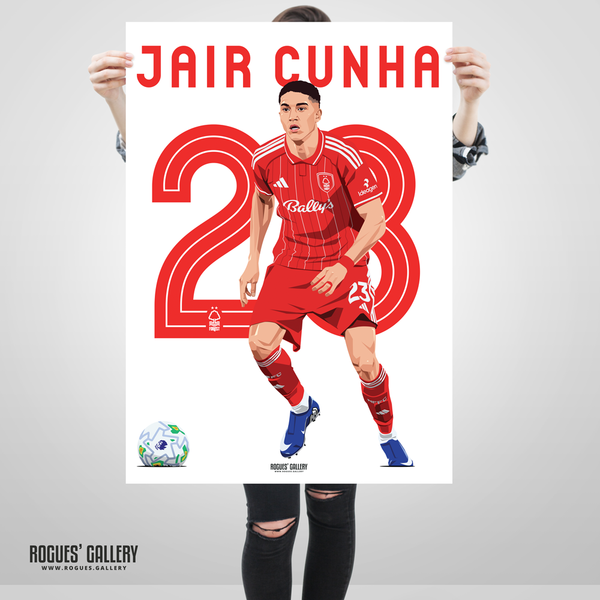 Jair Cunha Nottingham Forest centre back 23 poster Brazil
