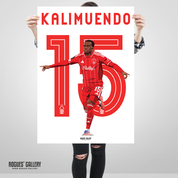 Arnaud Kalimuendo Nottingham Forest French striker 15 poster