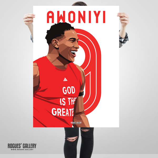 Taiwo Awoniyi Nottingham Forest striker poster Nigeria God 9