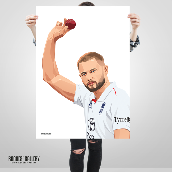 Gus Atkinson signed England Cricket memorabilia Seam bowler Ashes 2025/26 poster
