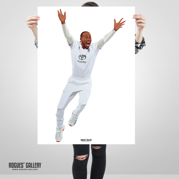 Jofra Archer England fast bowler cricket memorabilia Ashes signed poster