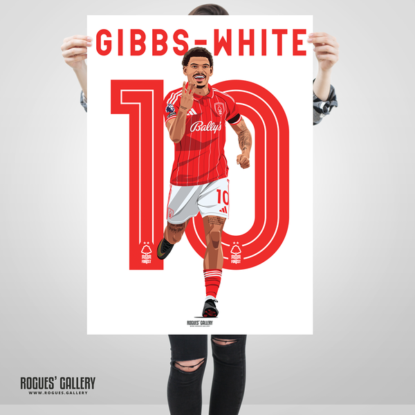 Morgan Gibbs-White signed Nottingham Forest memorabilia hat trick celebration poster 10