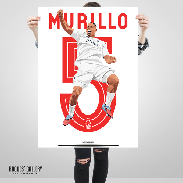 Murillo 5 Nottingham Forest Brazil centre half poster Anfield goal celebration