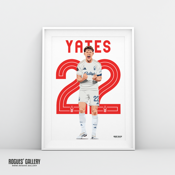 Ryan Yates Nottingham Forest captain goal celebration 22 A3 print City Ground