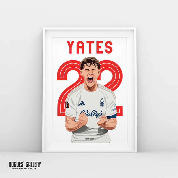 Ryan Yates Nottingham Forest captain goal A3 print Europa League celebration 22 