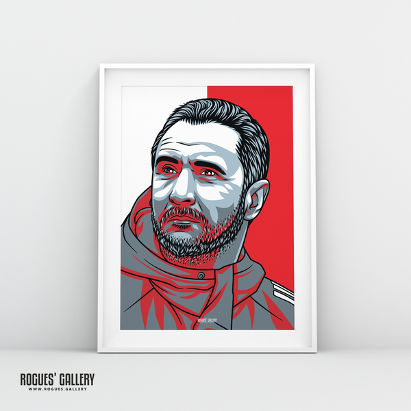Vitor Pereira Nottingham Forest coach portrait A3 print City Ground