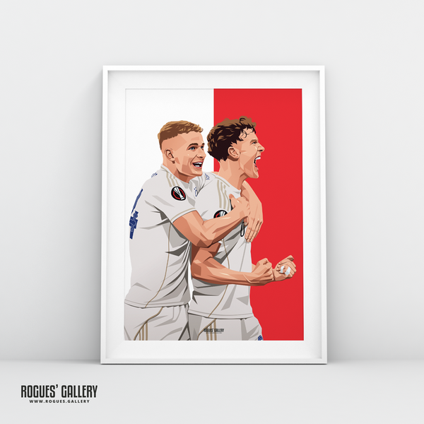 Zach Abbott Ryan Yates goal celebration A3 print Nottingham Forest Europa League
