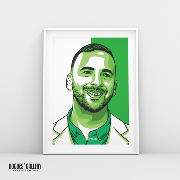 Zack Polanski Green Party leader modern portrait A3 print