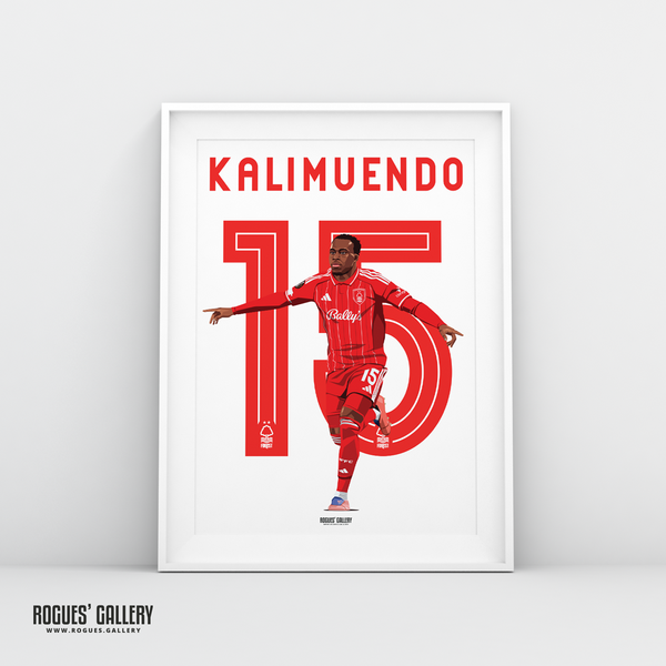 Arnaud Kalimuendo Nottingham Forest French striker 15 A3 print