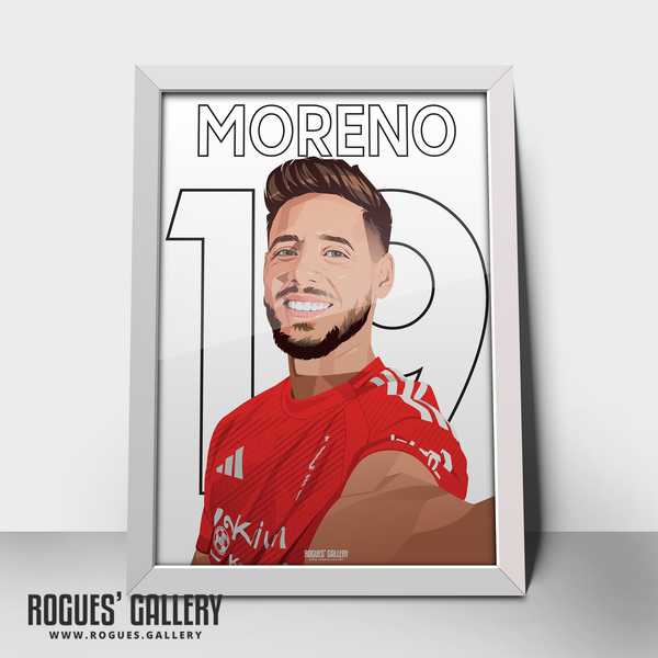 Alex Moreno Nottingham Forest full back 19 A2 print