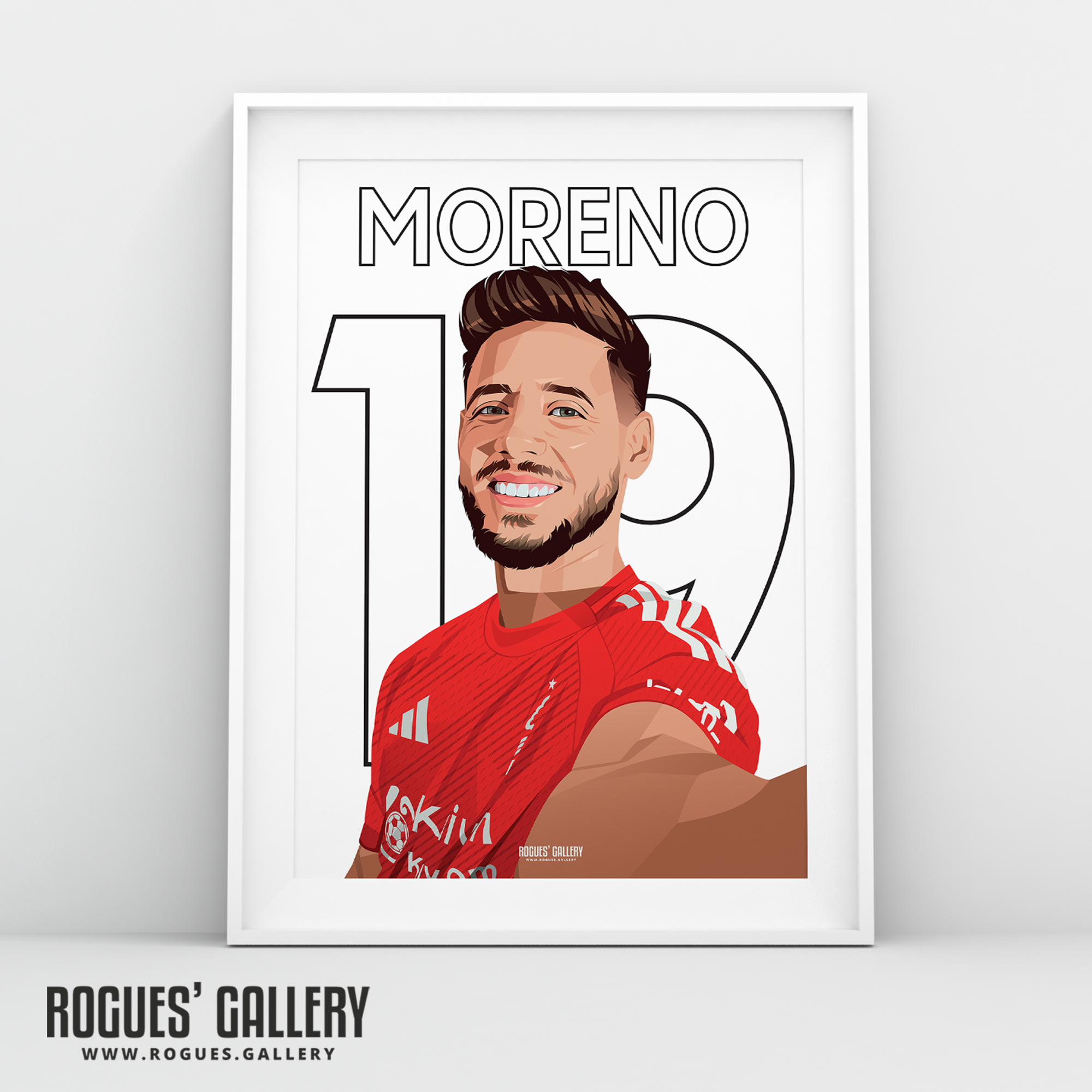 Alex Moreno Nottingham Forest full back 19 A3 print