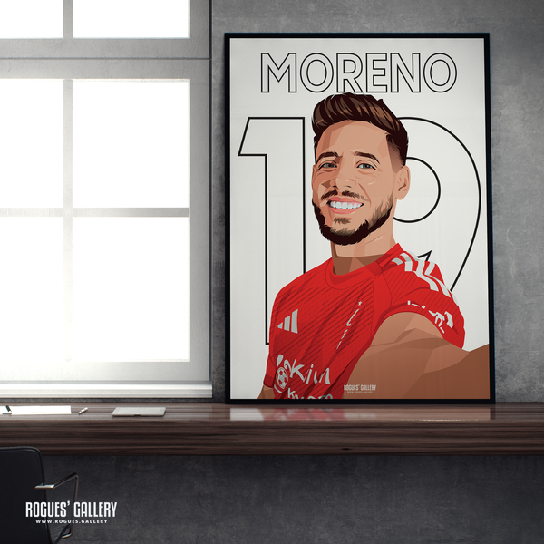 Signed Alex Moreno Nottingham Forest poster full back 19 